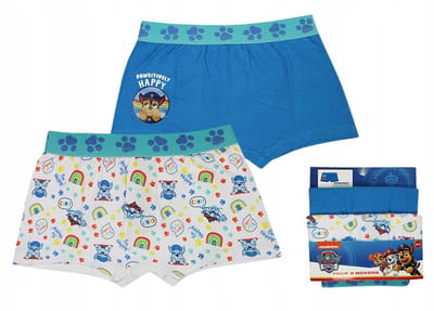 Paw Patrol Kinder Boxershorts – 2-Pack – Katoen/Elastaan – Blauw/Wit – Maat 2/3 Jaar