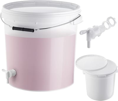 KADAX Set Fermentatie emmer met deksel en handvat 20L wit + Draaikraan v2 340406 K16301