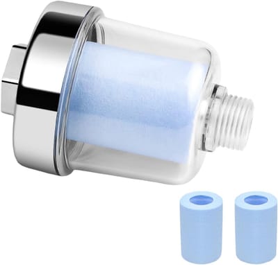 Effectieve douchefilter met verwisselbare filterelementen voor 1/2 inch aansluiting, verwijdert kalk en verontreinigingen uit water