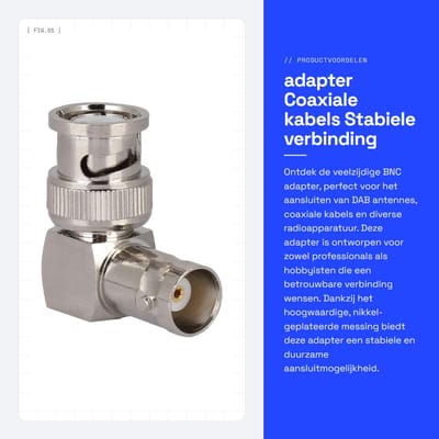 Dailygoods adapter - Coaxiale kabels - Stabiele verbinding - default - antenne - Geschikt voor radioapparatuur - Compact model