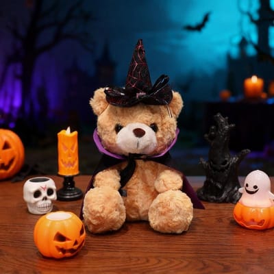 28cm Schattige Halloween Beer Pluche Speelgoed Kawaii Cape Beer Pop Gevuld Zacht Dier Kussen Creatief Festival Cadeau 28cm