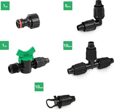 Bradas Set QJ – 16 mm Druppelslang Accessoires – 27 stuks