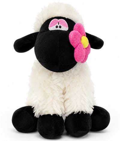 Topknuffels® Schaap met Bloem Wit Pluche Knuffel 30 cm - Speelgoed Knuffels voor Kinderen Jongens Meisjes - Sheep Plush Toy - Boerderij Shaun Dierenknuffels Cadeau