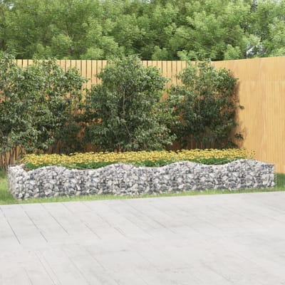 vidaXL - Schanskorf - gewelfd - verhoogd - 400x100x50 - cm - gegalvaniseerd - ijzer