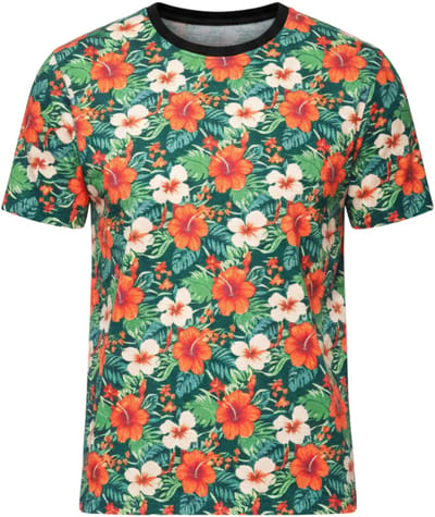 OMBRE T-shirt - Katoen - Korte Mouw - Gebloemd Zwart S