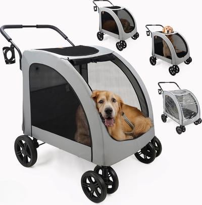 Lexium Inklapbare Hondenbuggy - Huisdieren wandelwagen - Hondenwagen