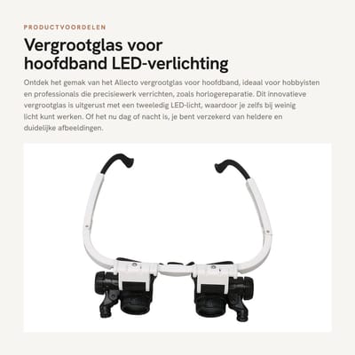 Dailygoods - Vergrootglas voor hoofdband - LED-verlichting - Duidelijke afbeeldingen - Multi vergroting - Geschikt voor horlogereparatie