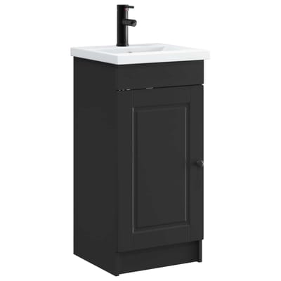 vidaXL - Badkamer - Vanity - met - Wastafel - Zwart - 42 - x - 40 - x - 84,5 - cm