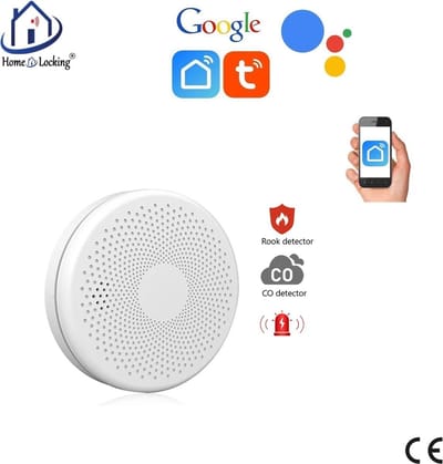Wifi rook/CO detector met bediening via APP en kan werken met spraakgestuurde apps. T-2054