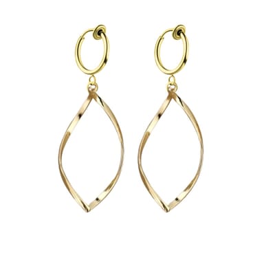Klem oorbellen - goudkleur - twist - geen gaatje- Charme Bijoux