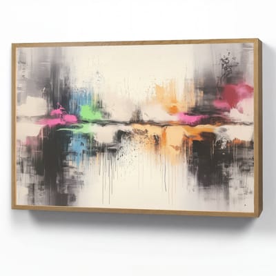 Wandlamp 90x60 cm - Oplaadbaar - Abstract - Kleurexplosie - Landschap - Wandlampen binnen woonkamer - Slaapkamer lamp - Decoratieve nachtlamp - Vloerlamp draadloos