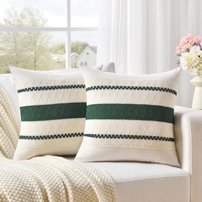 Set van 2 Donkergroene Boho Decoratieve Sierkussenslopen 45 x 45 cm voor Woonkamer en Slaapkamer
