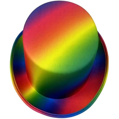 Nouveau Chapeau Haut de Forme Arc-en-ciel Rayé Coloré Chapeau Magique Léger Chapeau de Costume de Fête Po Accessoire