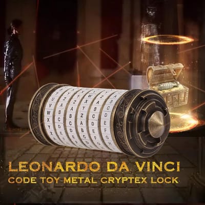 Leonardo da Vinci Code Jouet Métal Cryptex Serrures Cadeaux De Mariage Bague Saint Valentin Cadeau Lettre Brown
