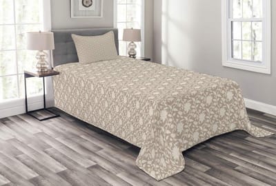 ABAKUHAUS Dagdeken Set – Kakao & Crème – 170x220 cm – Kussenslopen