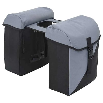 vidaXL - Fietstas - Grijs - en - Zwart - 31,5 - x - 15,5 - x - 40 - cm - Polyester