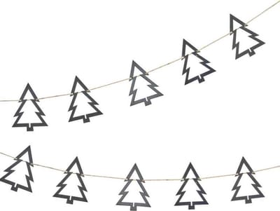 Ginger Ray - Houten slinger zwarte kerstbomen - 2 meter