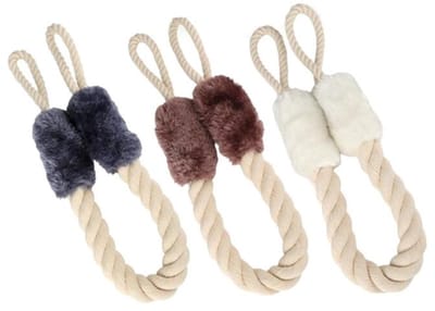 Deurplug - 3 Stuks - Deurklem - Katoen + Polyester - Deurstopper - Handgreep touw - Botsingsbeveiliging - Beknellingsbeveiliging - Kinderbeveiliging Deurstopper - Deurbescherming - Voor gebruik binnen en buiten - 60cm - Bruin/Blauw/Wit