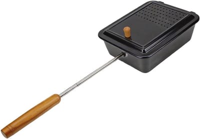 Draagbare Popcorn Maker - Kampvuur Popper - Outdoor Koken - Afneembaar Houten Handvat - 25 x 19 x 8.5 cm