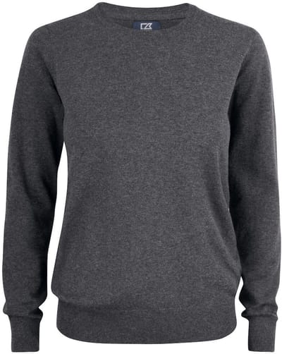 Cutter & Buck Oakville Crewneck Dames 355417 - Antraciet Melange - XS