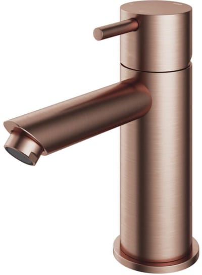 Hotbath Cobber - Wastafelmengkraan - zonder Waste - Laag - Geborsteld Koper PVD - Opbouw - Messing - V06