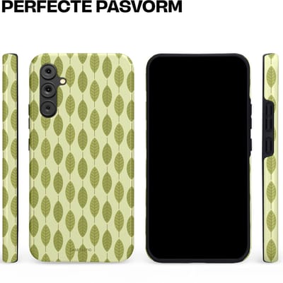 Casetastic hoesje geschikt voor Samsung Galaxy A34 (2023) 5G - Dubbellaagse bescherming - Bladerenpracht in het groen - Fashion Case - Crème Olijfgroen