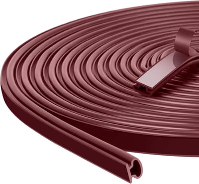 3 m (L) Deurafdichting, rubber, deurafdichting, zelfklevend voor deuren/ramen, D-vormige afdichtingstape, waterdicht, voor deurkozijnen, raamisolatie, zwart, 10 mm (B) x 6 mm (D))