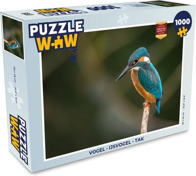 Puzzel Vogel - IJsvogel - Tak - Legpuzzel - Puzzel 1000 stukjes volwassenen
