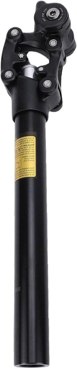 Verende Zadelpen - Fietszadelpen Schokabsorberend - Comfortabel Mountainbiken - Dubbel Schommelarm Systeem - 309 Mm - Zwart