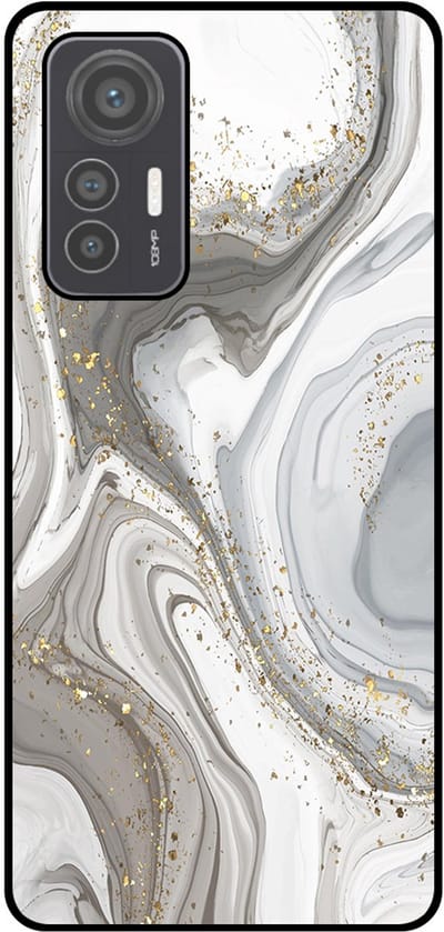 Smartphonica Telefoonhoesje Geschikt voor Xiaomi 12 Lite met marmer opdruk - TPU backcover case marble design - Zilver geschikt voor Xiaomi 12 Lite