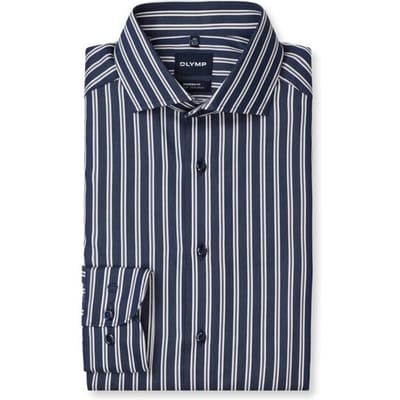 OLYMP Luxor Overhemd, Modern Fit, Royal Kent, Marineblauw