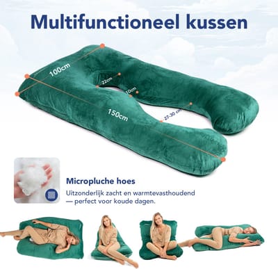 KomfortKissen™ Ergonomisch Kussen - Premium Kussen - Ondersteuning voor Rug en Heupen - Ademend en Zacht - Voor Elke Slaappositie