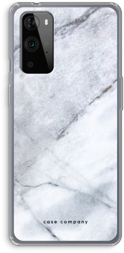 Case Company® - Hoesje geschikt voor OnePlus 9 Pro hoesje - Witte marmer - Soft Cover Telefoonhoesje - Bescherming aan alle Kanten en Schermrand