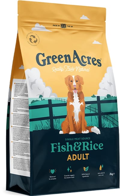 GreenAcres Hondenbrokken Adult Vis & Rijst 12 Kg
