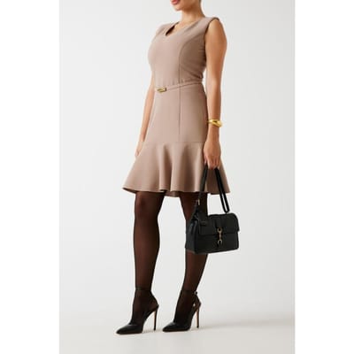 GUESS Dalia Sl Flared Dress Silk Taupe Taglia: 36 | Abiti Mini Outlet | Donna | Nero