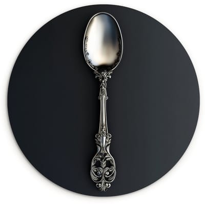WallCircle® Wandcirkel 120x120 cm - Muurcirkel Lepel - Zilver - Metaal - Muurdecoratie woonkamer - Wanddecoratie slaapkamer - Kamer decoratie accessoires - Ronde schilderijen XXL