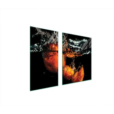 TMK ArtDeko Serie - Glazen Beschermplaat - 90x52 cm - Vruchtenmotief