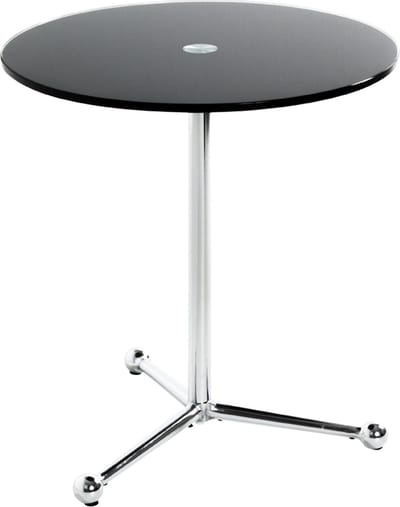 Bijzettafel – Zwart gelakt staal – Rond model – 45 cm diameter, 50 cm hoog – Stevig modern design