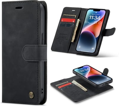Casemania Hoesje Geschikt voor Apple iPhone 7 & 8 Charcoal Gray - 2 in 1 Magnetic Book Case