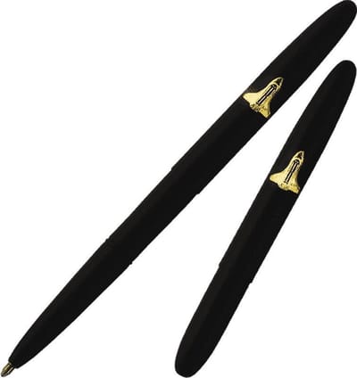 Bullet Space Pen, Mat Zwart met Space Shuttle Embleem (#600BSH)
