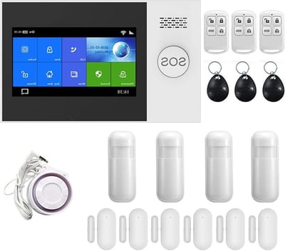 Beveiliging doe-het-zelf alarmsysteem Draadloze 4G WIFI GSM Home Inbraak Alarmsysteem SMS Tuya APP Controle Met Bewegingssensor (Color : I, Size : Universal)