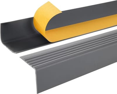 Traprandprofiel Zelfklevend - PVC Kunststof Rand - Trap Rand Beschermen - Eenvoudige Montage - 200cm Lengte - Donkergrijs