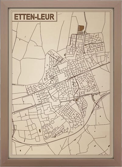 Decoratief Beeld - Houten Van Etten-leur - Hout - Bekroned - Bruin - 21 X 30 Cm