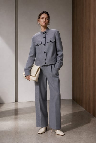 Ophelia viscose blend short jacket | Grey - Grey / S
