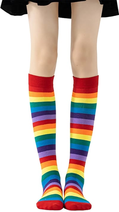 Dailygoods- Regenboog Sokken - Overknee Kousen - Lange Sokken - Unisex - Comfortabel - Ademend Materiaal - Zacht en Duurzaam