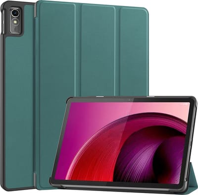 Hoesje Geschikt voor Lenovo Tab M10 5G - Dun & Stevig - Trifold Bookcase - Hard Cover - Hardcover Book Case - Tablet Hoes - Donkergroen