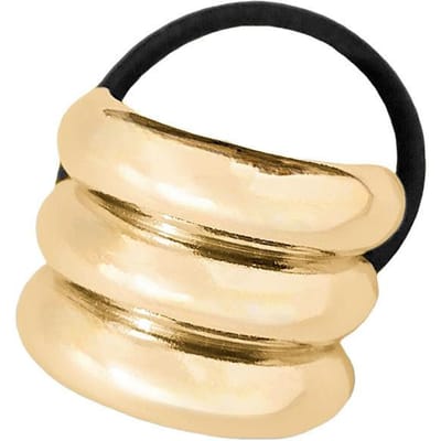 1 stuks De Verenigde Staten Geometrisch Metaal Bult Elasticiteit Nieuwe Elegante Haarkring Veelzijdige Haartouw Retro Elegante Bind Paardenstaart Houders Haarelastieken three tubes goud