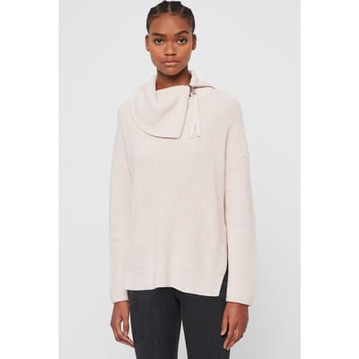 AllSaints Kadine Roll Neck Hush Pink Maat: XS | Sweaters Outlet | Dames | Roze