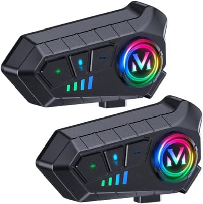 Motorhelm Headset - Bluetooth - Oplaadbaar - Zwart - 2 stuks