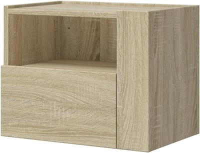 Nachtkastje Wandmontage - Drijvend Nachtkastje - Opbergen Slaapkamer - Handige Lade - 45x30x35 cm - Sonoma Eiken